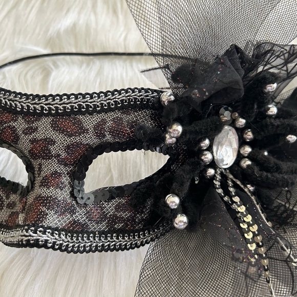 Pier 1 Imports Masquerade Mark with jewels and feathers - Picture 3 of 7